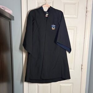 Kids Harry Potter Ravenclaw Hooded Black Cape with Blue Lining and Crest